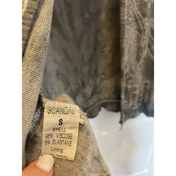 SCANDAL ITALY top tunic grey/ white open back flowy sexy size s made in Italy - Picture 4 of 6